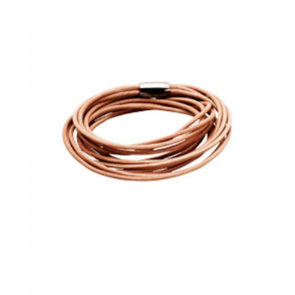 NEW STORY JEWELLERY 6 strand triple wrap leather bracelet in tan - Picture 1 of 2
